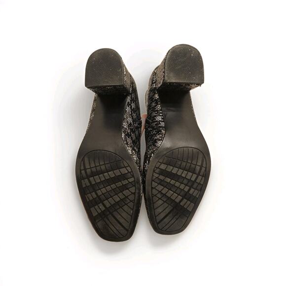 Impo Jarles Ankle Silver Black Houndstooth Sequin Booties/Boots Zip Size‎ 7 M - Picture 5 of 9